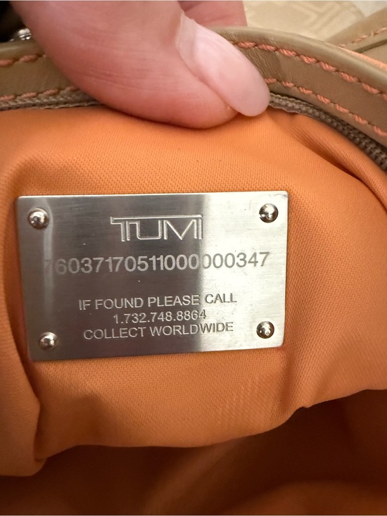 Tumi Beige Monogram Jacquard Nylon Backpack with Beige Leather Trim EUC main image 4